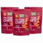 GREENLAND Protein Chips (Pack of 3, 80g Each) Healthy Snacks | Gluten Free | Rich in Protein | Zero Trans Fat | Flavor: Masala Beetroot