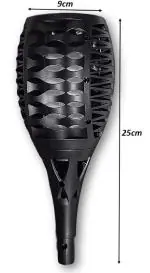 OTS LIGHTS Solar LED Fire Mashal Wall Light Outdoor Decorative Modern Lamp Hallway Stairs (Warm)