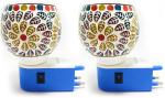 PeepalComm Multipurpose Night lamp,Kapur dani, Diffuser with 1 Aroma oil,Assorted Design A2 Diffuser Set, Aroma Oil (2 x 1 Units)