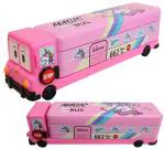 Toyshine Magic Unicorn Travel Bus Metal Pencil Box Double Compartment for Girls & Boys- Pink