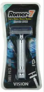 Romer-7 Double Edge Safety Razor for Men + SS Blades