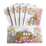 Alvika - Pack of 20 Elegant Cream Chariot Shagun Envelopes - 18.5cm x 9.0cm Perfect for Weddings, Birthdays, and Special Occasions