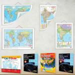 GOWOO India POLITICAL - MAP PRACTICE BOOK, WORLD POLITICAL - MAP PRACTICE BOOK, BIG CUT & DRAW OUTLINE MAPS POLITICAL & PHYSICAL, 2 IN 1 India POLITICAL AND PHYSICAL MAP IN HINDI AND MORE