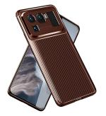 Golden Sands for Xiaomi Mi 11 Ultra Back Phone Cover Drop Tested Shock Proof Slim Armor Aramid Carbon Fibre Rugged TPU Case for Xiaomi Mi 11 Ultra, Brown