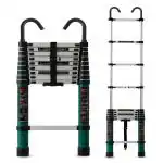 Plantex Ladder for Home/Aluminium 2.9 meters(9.5 ft.) 10-Steps Telescopic Ladder/Extendable Portable Steps and Compact Design - (Green)