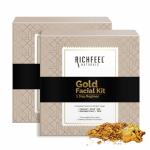 Richfeel Gold Facial Kit | Bright & Glowing Skin | Parlour Like Instant Glow With The Goodness Of Gold Foils| 30 g (Pack of 2)