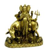 Kalarambh Brass Lord Dattatreya Idol Murti Statue for Pooja Puja Mandir Decor Items Collectible Handicraft Art, Yellow, 6.5 x 4 x 6 Inch (L x W x H)