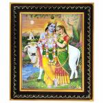 pujaNpujari Lord Radha Krishna Photo Frame for Wall Hanging and Pooja Room