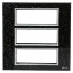 CONA 14918 Platinum Hi Glass 18 Modular Plate with Base Frame and Blue LED Indicator - Single