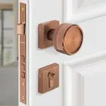 Plantex Heavy Duty Door Lock- Bathroom Door Lock/Mortise Keyless Knob Handle Set for Home/Bathroom/Store Room/Balcony/Office with Baby Latch (604 - PVD Rose Gold)