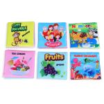 Baby Moo Family, Animals, Food, Fruits, Numbers Educational Cloth Book With Sound Paper Set of 6 - Multicolour