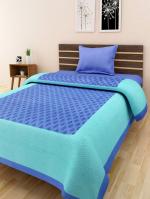 UniqChoice BlueColor 100% Cotton Single Bedsheet Without Pillow Cover150 x 220cm(Single_Gadbuti_Blue)