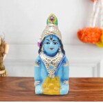 pujaNpujari Thavalum Krishna,Thavazhum Kannan Navratri Bommai Decorative Showpiece - 13 cm (Clay, Multicolor)