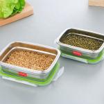 HAZEL Stainless Steel Airtight Containers for Storage with Transparent Lid | Large Steel Dabba | Leakproof Container for Kitchen Storage Set of 2, 850 ML and 1800 ML, Silver