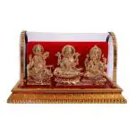 Awesome Craft Gold Plated Laxmi Ganesh Murti brass idol Ma saraswati for Home Handcrafted Showpiece & figurine