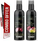 Desi Crew Onion Blackseed and Onion Ginger Oil for Skin, Body and Hair Care 100 ml Each