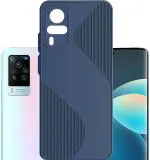 HUPSHY Back Cover For Vivo X60 Pro (Blue, Silicon)