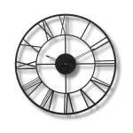 RAP CREATION Luxurious Roman Mordern Metallic Wall Clock for Home, Office, Living Room, Bedroom and Kitchen | Big Size Stylish Latest Home Decor | 40 x 40 (cm) |Black Color (Battery Included)