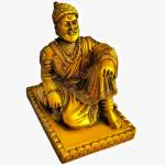 Indian Discovery Antique Handcrafted Shri Chhatrapati Shivaji Maharaj Idol Statue Showpiece for Car Dashboard, Home & Office Decor, Gifting, 8.5 x 6.5 x 9 CM, Multicolor (Gold)
