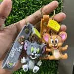The Blaze World tom and jerry keychain 3d silicone combo