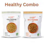 Ancient Roots Combo Of Multigrain Gathiya + Multigrain Sev, 150g (Pack of 2) / Made in Sunflower Oil / Gluten Free / Delicious Healthy Indian Snacks, Namkeen / Ready to Eat / No Palm Oil / Vegan