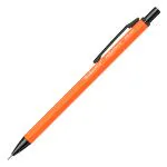 Scrikss Office Hexagon-R Mechanical Clutch Pen Pencil with 0.5mm Lead | Hexagonal Orange Barrel | Mini Interchangeable Eraser | Anodised Aluminum Body