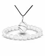 Reikved Clear Quartz Bracelet Gemini Birthstone With Tumble Pendant