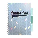 Pukka Pad A5 Size Single Line Ruled Subject Notebook 4 Subject Book Micro Perforated Pages Light Blue Designer Cover College Ruled 200 Pages 80Gsm Spiral Wiro Bound Glee Series