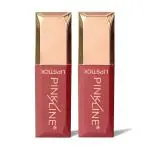 Pink Line Matte Last High-Shine Pigment Velvety Nude Waterproof Long Wear Lipsticks Make Up Set (Hot Red, Royal Red) pack of 2