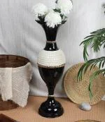 AdiCollar Flower Vase Big Size for Living Room Corner - 24 Inches Long - HMT Black - Pack of 1