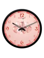Random 12- inch Historical Baloon Art Round Shaped Wall Clock With Glass (Quartz Movement, Black Frame)