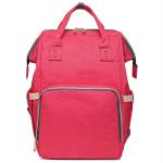 Cuteably Coral Waterproof Travel Organizer Mother Diaper Backpack With D-Ring Stroller Hooks