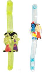 Kavim Thread RAKHI 23233 Plastic (PVC) Rakhi Set (Band light Krishna Chota Bheem chutki Kids 2 Rakhi)