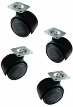 Caneuf Castor Wheels Heavy Duty Plywood Caster Type with Polypropylene Plastic Twin Castor for Furniture/Cooler -(Set of 4 Pieces) Load Capacity 180kg