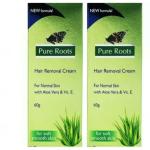 Double Lips Hair Remover Cream for Normal and Soft Smooth Skin with Aloe Vera & Vitamin E-(Pack of 2)-120g