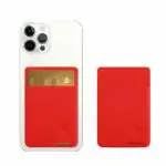 ClickCase Liquid Silicone Metro Credit Card Holder for Back of Mobile Phone or Case, 3M Adhesive Sleeves Stick on Phone Back Wallet For All Smart Phones (Red)