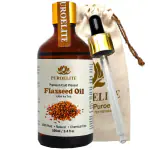 PUROELITE Premium Cold Pressed Flaxseed Oil,100% Pure & Natural for Face, Hair, Glass bottle with dropper, 100 ml