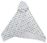 LILSOFT New Born Cotton Hooded Baby Bath Poncho (White)