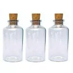 GIFTBASH Glass Wishing Bottles with Cork Lid, Set of 9 Pcs, 50 ml Each, Transparent | Cork Stopper Bottles Wishing Bottle | Message Bottle for Wedding Favors | DIY Craft Bottle | DIY Craft Bottle