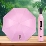 Fourfox UV Small Lightweight Wine Bottle Umbrella for Lady Women Girl (Pink)