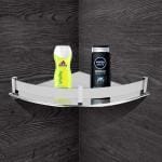 Plantex Stainless Steel Corner/Bathroom Shelf/Kitchen Shelf 12 x 12 Inches Wall Mount