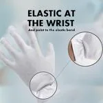 AM SAFE-X Cotton Gloves, White, Reusable, Washable Pack Of 4