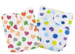 Mom's Pride Multicolor Polyurethane Laminate Reusable Washable Baby Cloth Diaper (Pack Of 2)