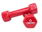 Yogpro Vinyl Dumbbells (1 Kg, Red)