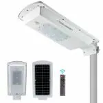 Homehop 80W Solar Led Street Light for Outdoor Home Garden,Aluminium Alloy Waterproof Wall Light (White)