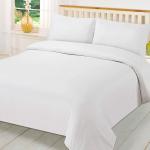 Tshart World White plain Cotton bedsheet king size Double bed size bedsheet