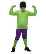 Kaku Fancy Dresses Polyester Green Superhero Costumes For Kids | Super Hero Fancy Dress For Kids - 5-6 Years, Green & Purple, For Boys