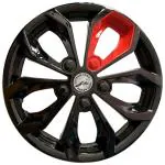 WolkomHome car Wheel cap, Hub Cap Wheelcover Wheel Cover 12 inch Universal for All 12 inch Wheel Size cars Furry Black Red Patch Set of 4 pc Best car accessories