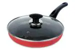 Ethical MASTREO Series Gas Compatible Fry Pan 22cm with Glass Lid 1.3 Ltrs Capacity Red