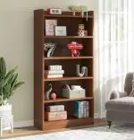 Davenport Engineered Wood 6 Tier Bookcase Open Book Shelf Storage Cabinet (MR-007 / Brown Oak / 136 x 24 x 71cm) DIY(Do It Yourself)